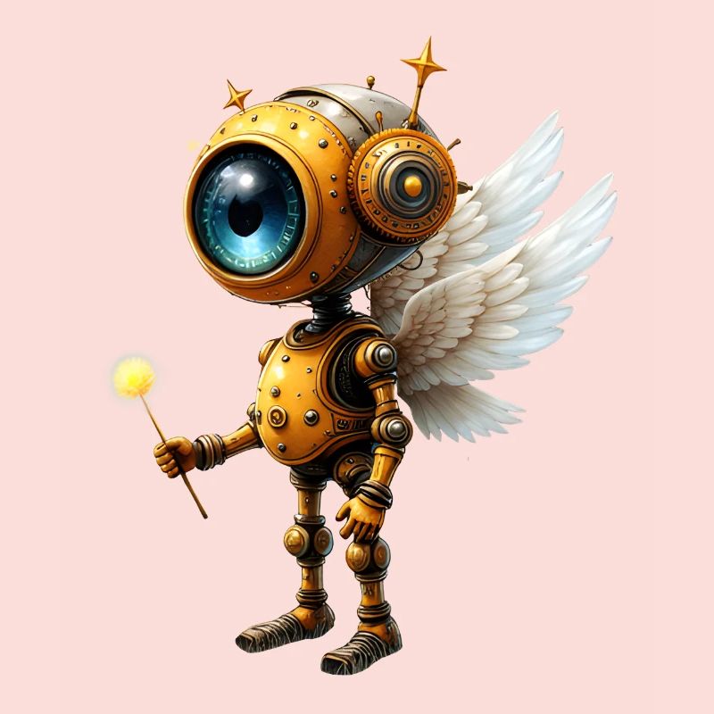 Robot ailé steampunk