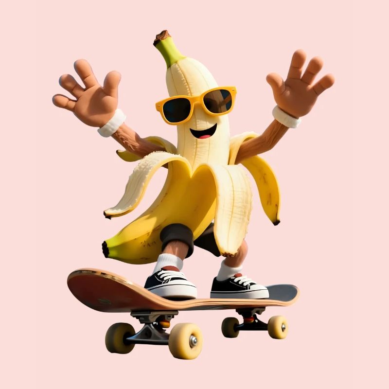 Coole Skateboard-Banane