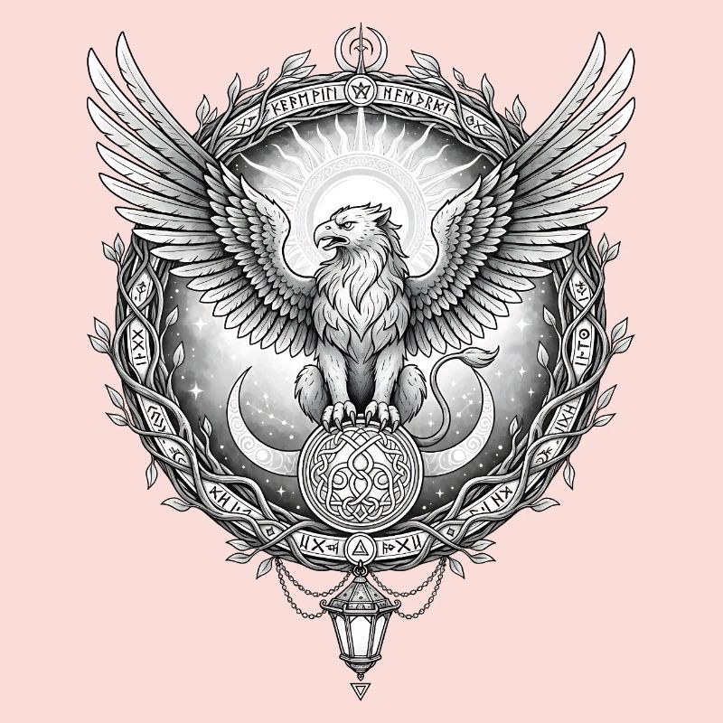 Cosmic Eagle with Rune Ring