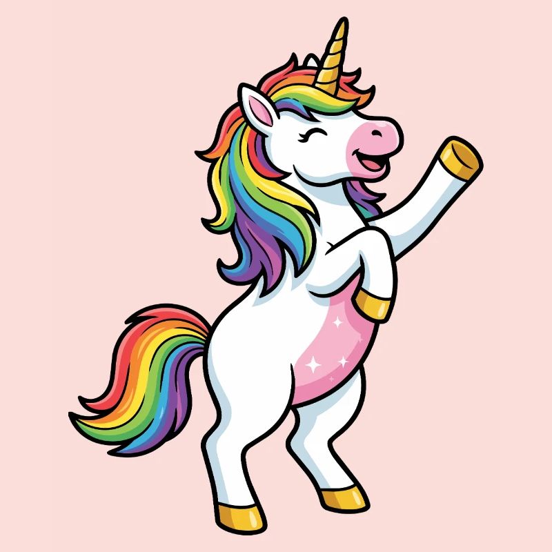 Regenbogen-Einhorntanz