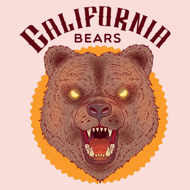 evil bear with bright eyes