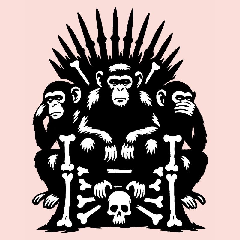 Monkeys on Skull and Bones Throne