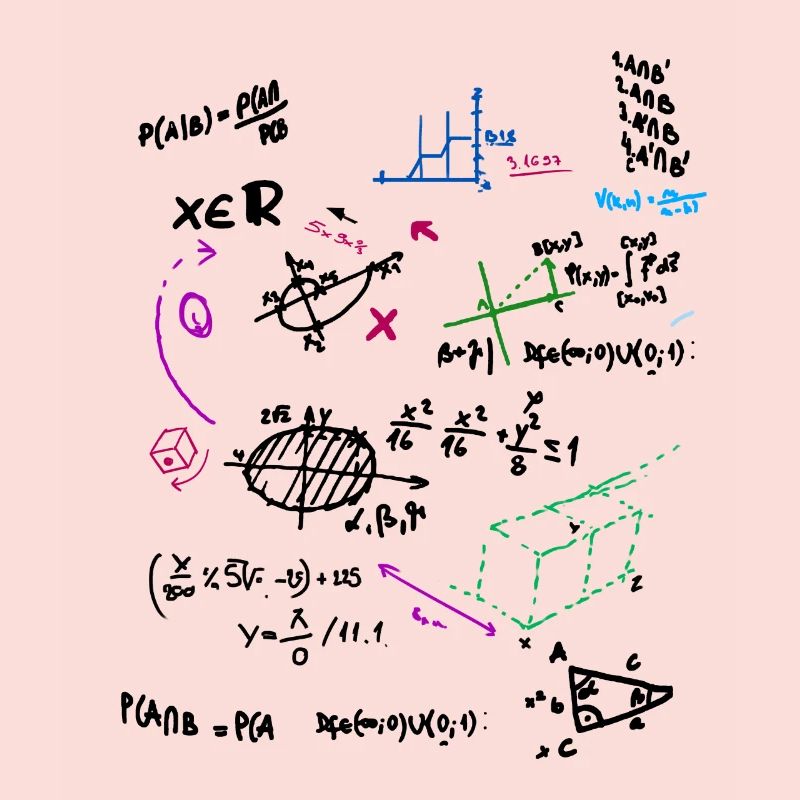 Math complexe tableau mathématique avec des formules