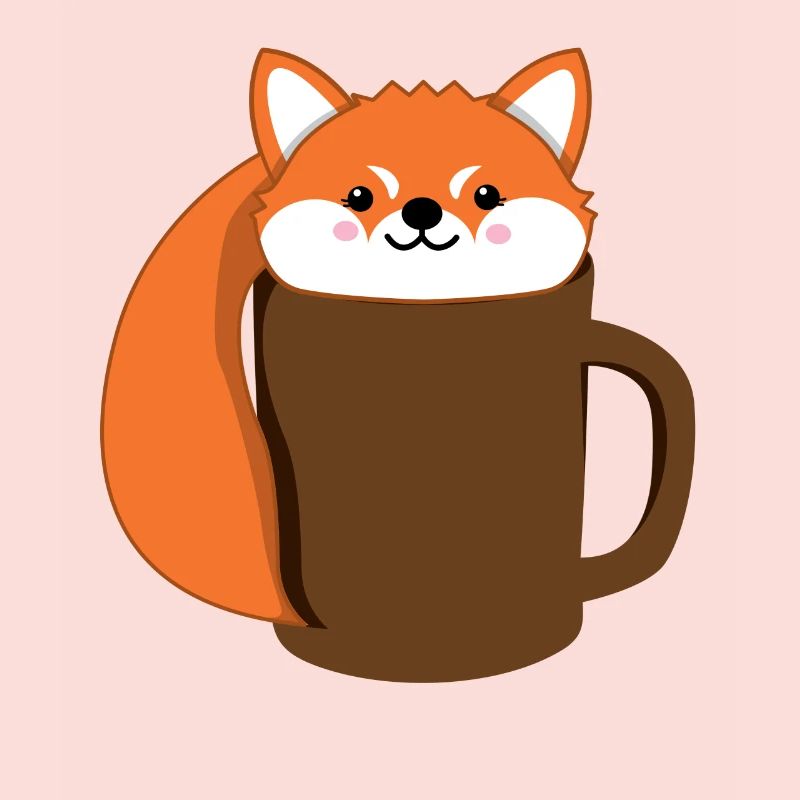 Fuchs - Café - Tase - Comic Style - Cadeaux