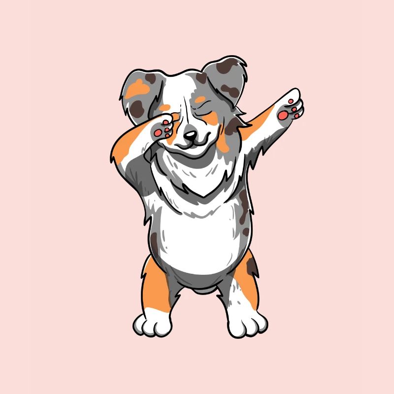 Australian Shepherd Dog Dab Dance Dabbing Gift