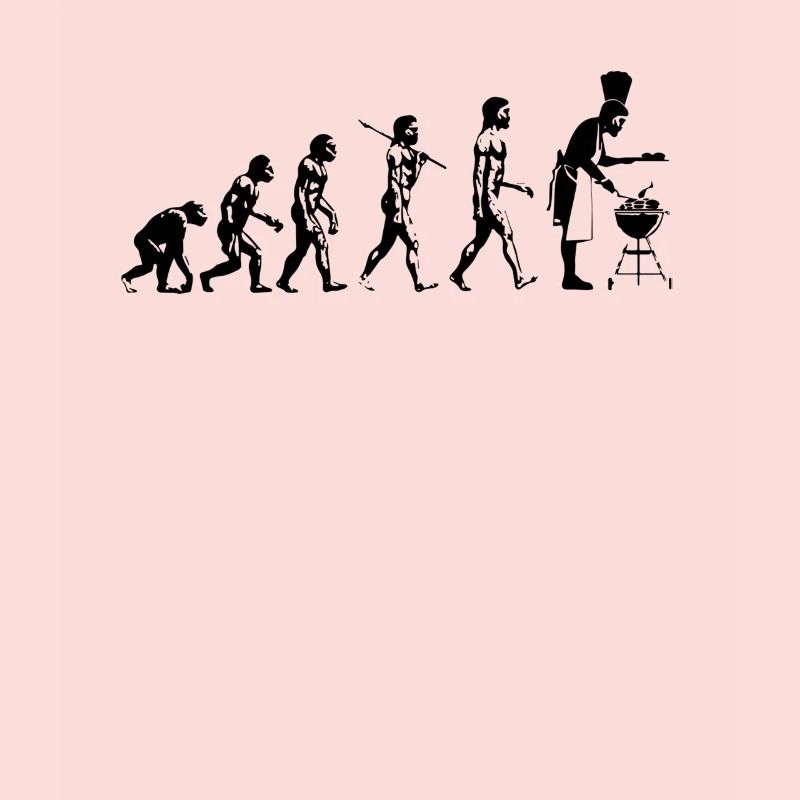 Evolution grillen Fleisch Witz Spaß Mann Geschenk