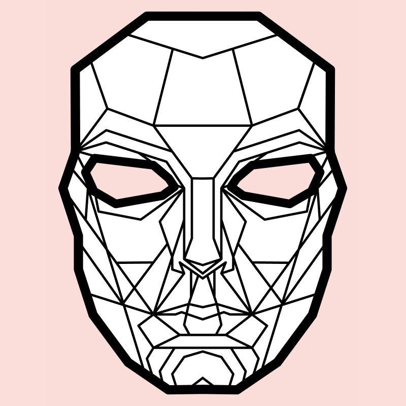 Lignes géométriques de masques faciaux