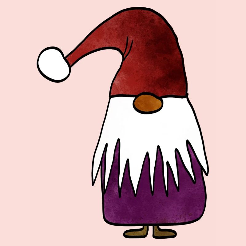 Creative Christmas gnome with color-distorted hat