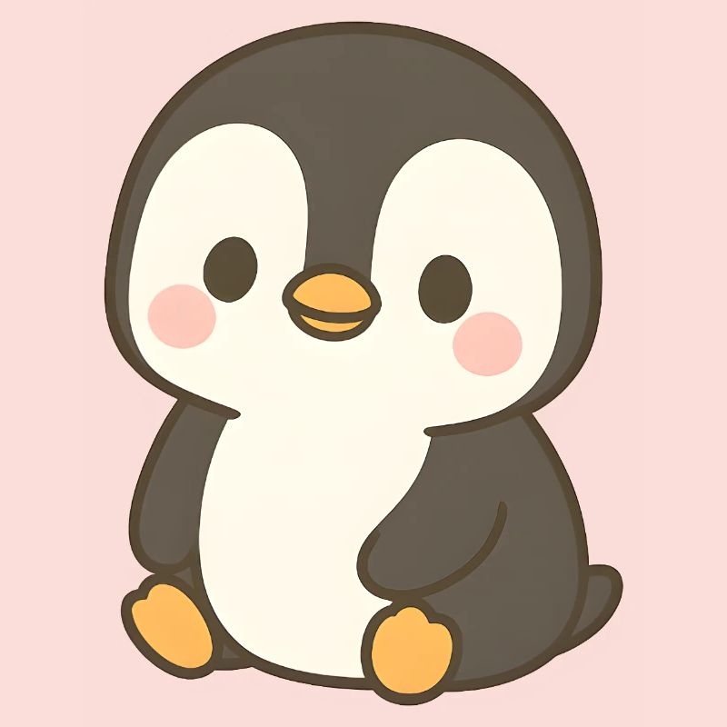 Charming Penguin with Blush