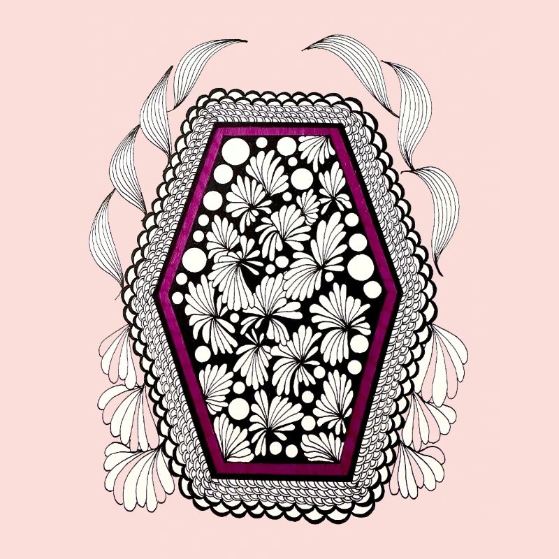 Flower frame in magenta frame