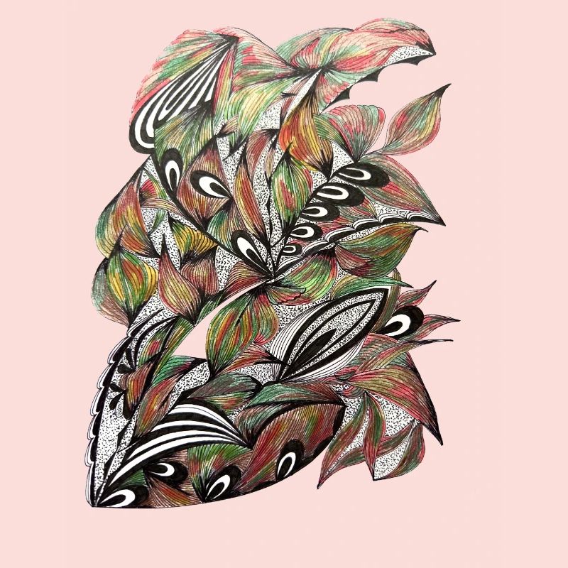 Vibrant Leaf Peacock Pattern