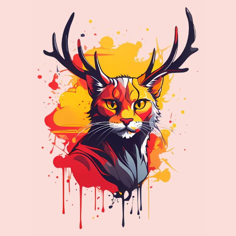 Katze mit Geweih