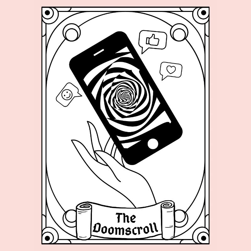 Doomscroll Brainrot Smartphone Tarot