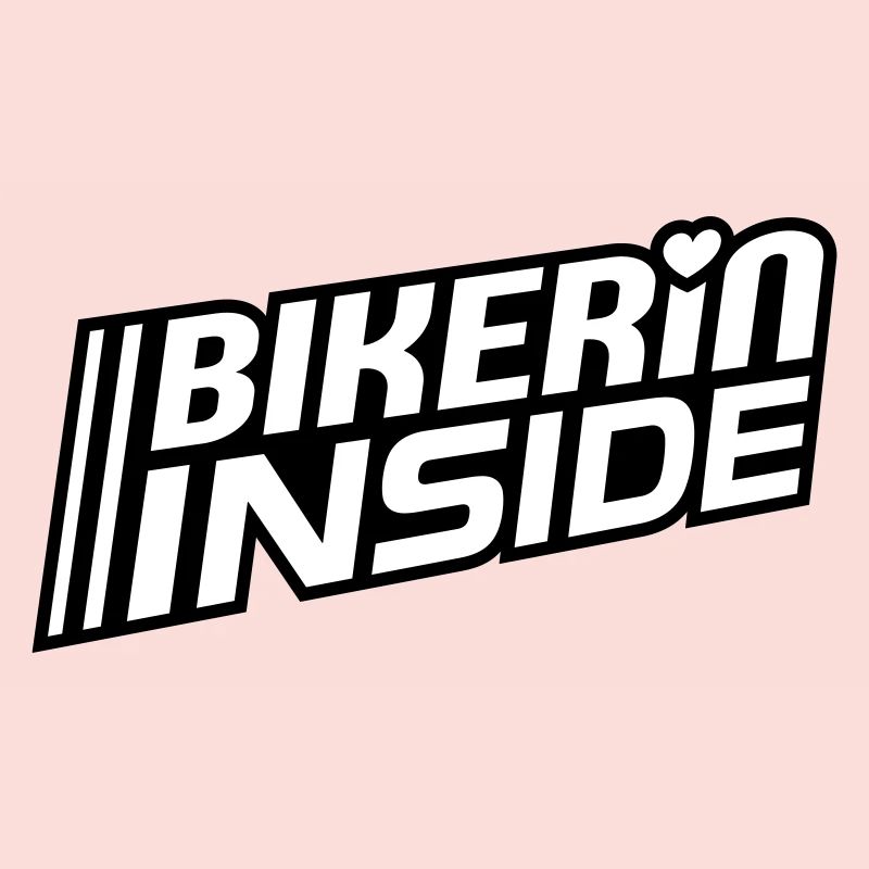 Bikerin inside Schriftzug (Farben änderbar)