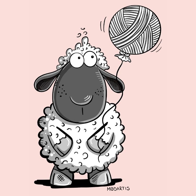Sheep with wool balloon