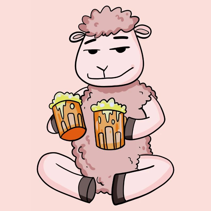 Sheep with beer glasses Beer Drinking alcohol