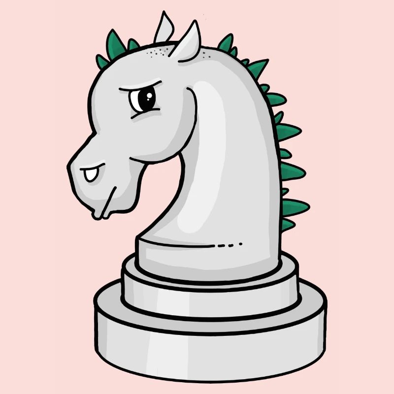 Pièce d’échecs : cheval d’échecs punk agacé