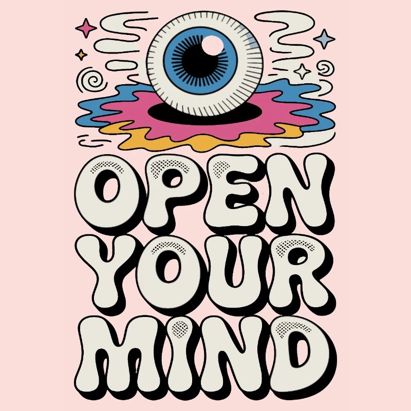 Open Your Mind Psychedelic Eye Retro Hippie