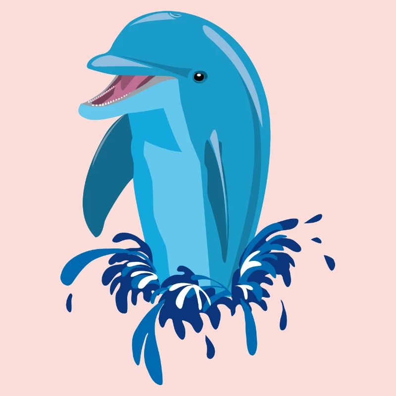 Laughing dolphin blue