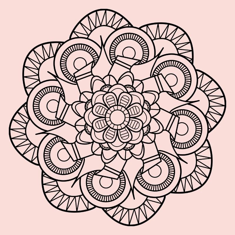 Vea-espèce Mandala Pattern: Fleur tentaculaire.