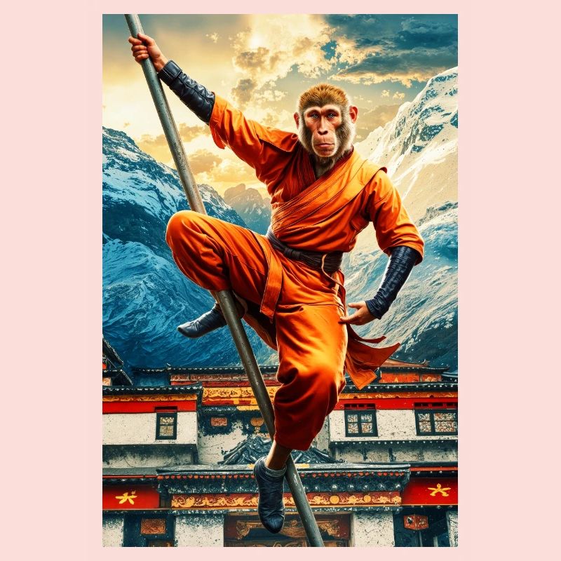 Humanoider Affe Shaolin Mönch