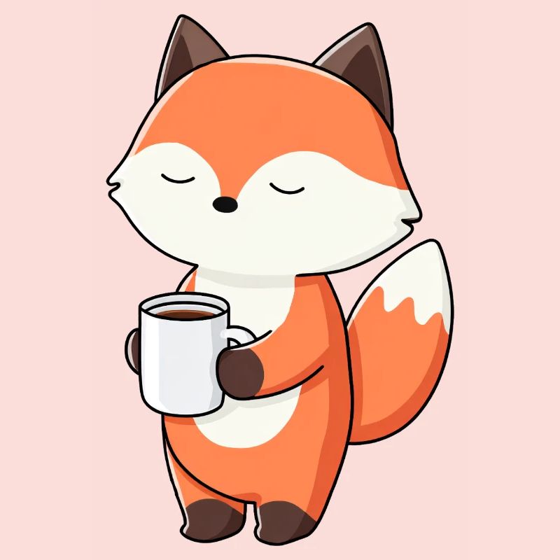 Fuchs mit Kaffeetassen-Zauber