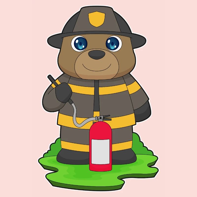 Bear Firefighter Fire Extinguisher Fire Brigade