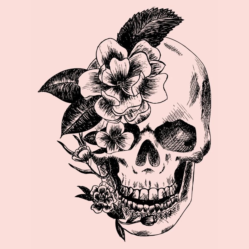 Kran und Blumen