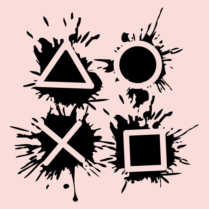 black drop X square triangle symbols controll