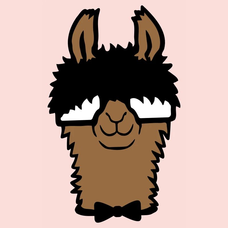 Llama Nerd Geek Hornglasses Bow Tie Funny Alpaca Cute