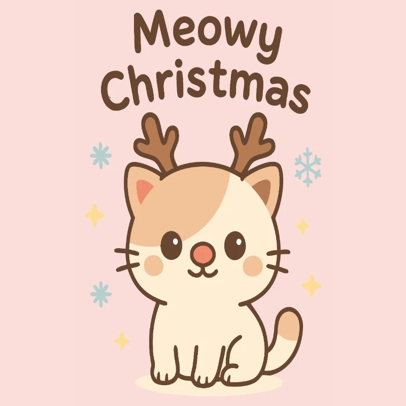 Chat de Noël mialou avec des bois