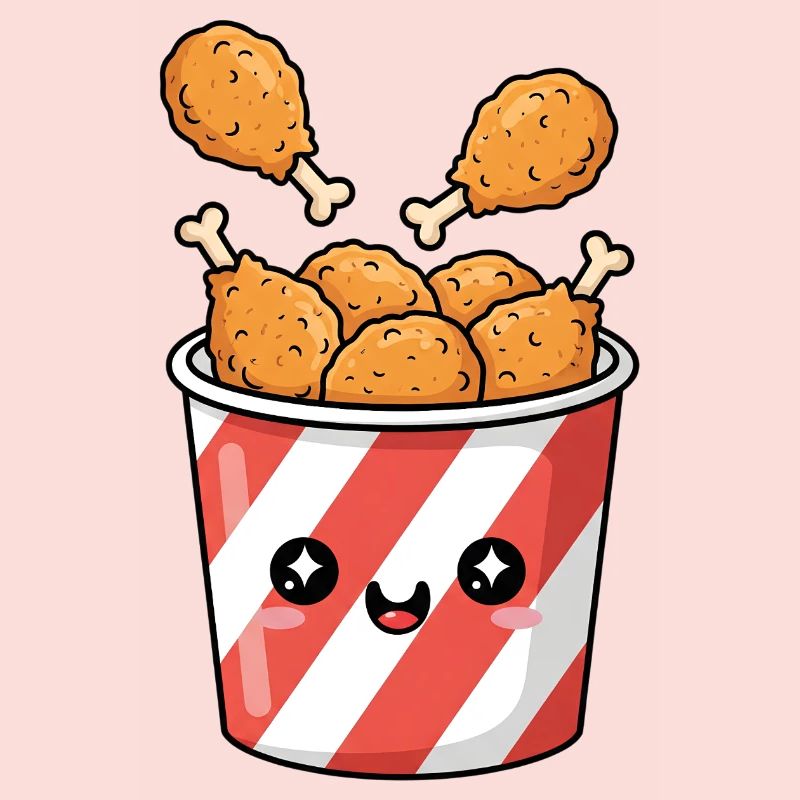 Kawaii-Brathähnchen-Eimer