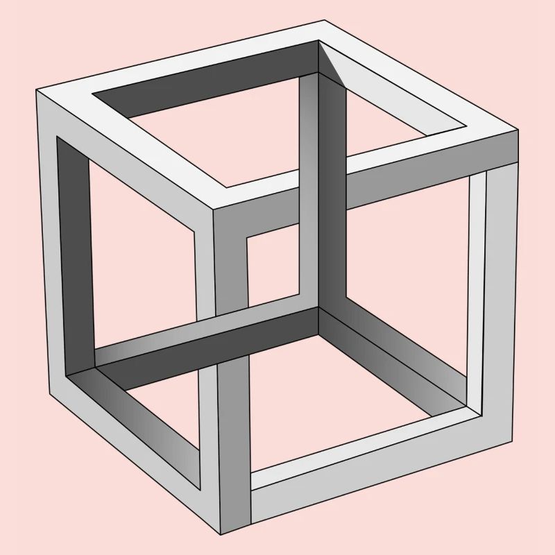 Cube optical illusion