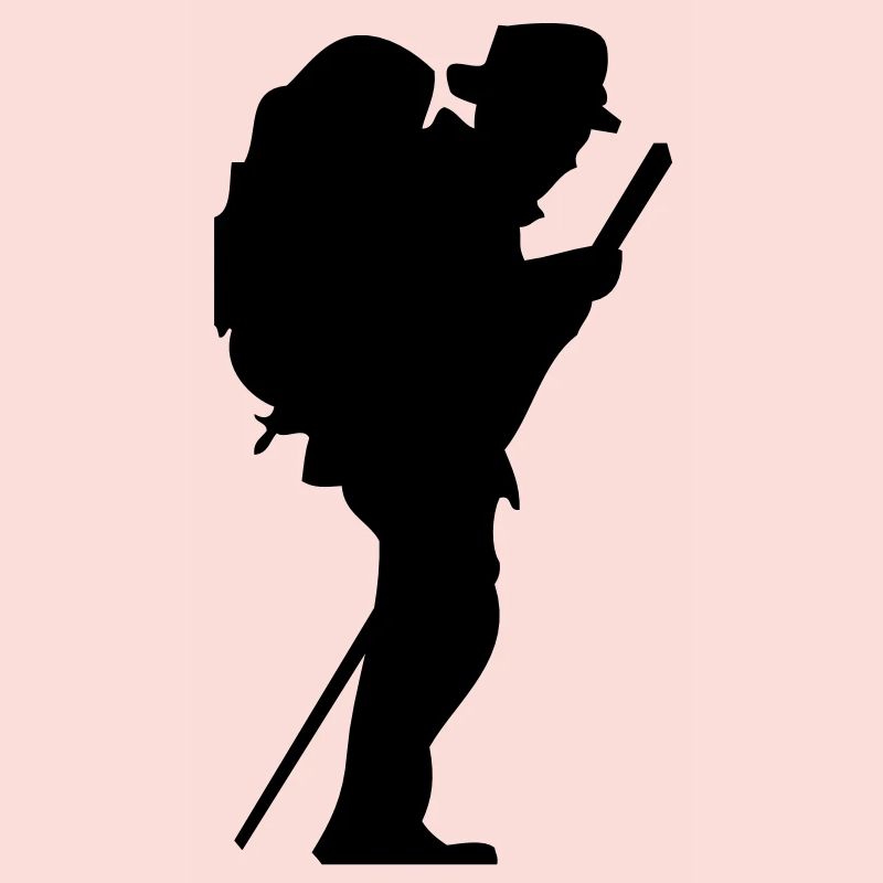 Man walker with stick