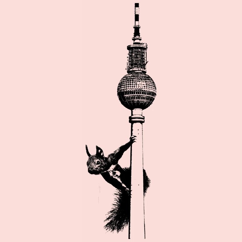 Fernsehturm Berlin mit Eichhörnchen / Grafik