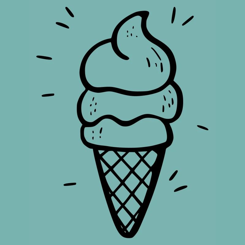 Dessin animé de crème glacée - Design d’été mignon