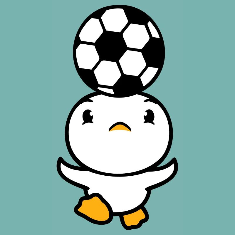 Duck Playing Soccer Header Ball Balancing Head