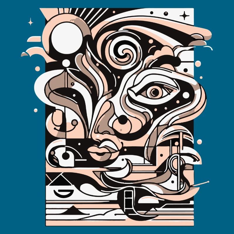 Surreal Line Face Pattern