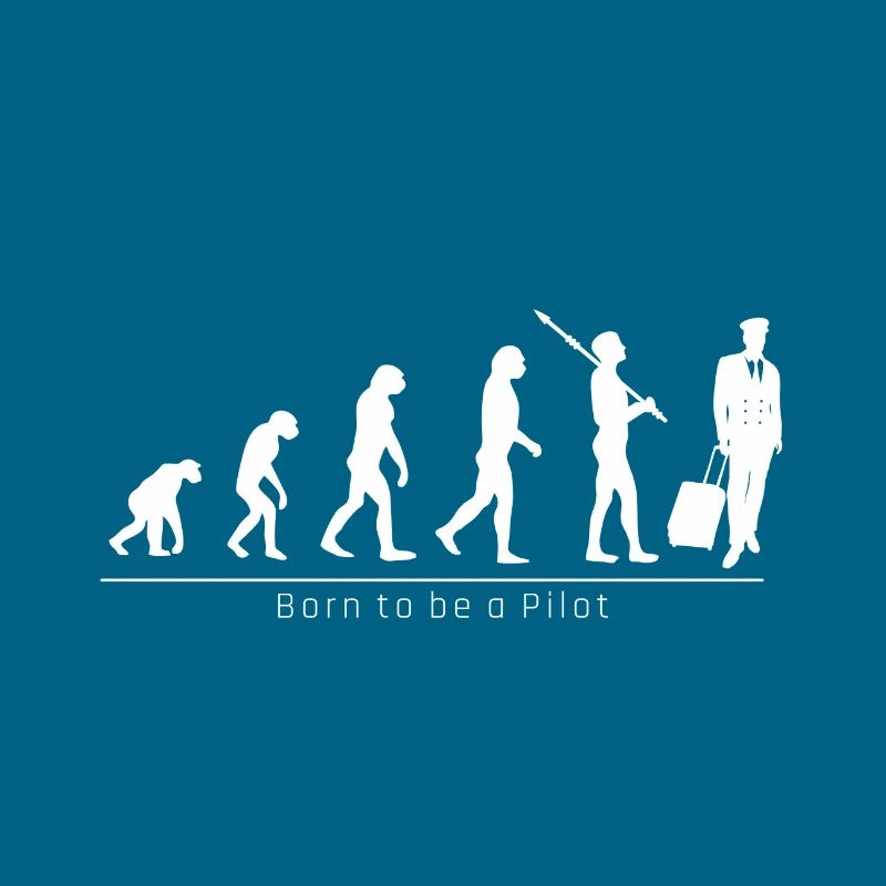 Evolution Pilot Beruf lustiges cooles Geschenk