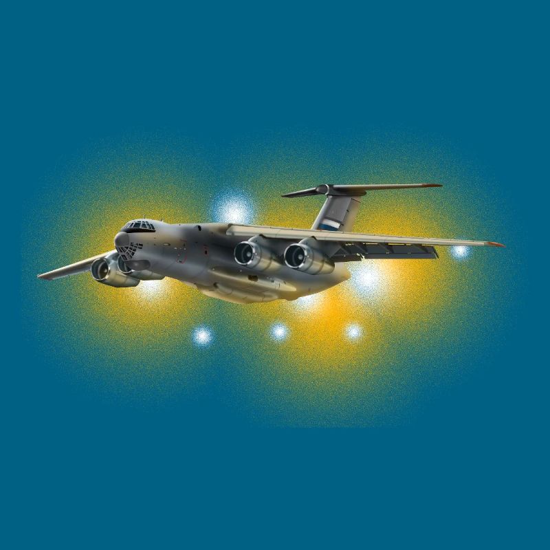 Cargo plane in solar fire