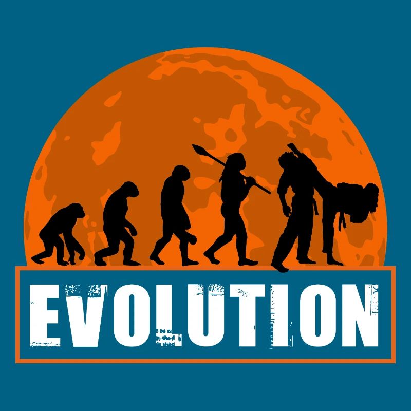 Judo Evolution Martial Arts Sonnenuntergangs-Silhouette