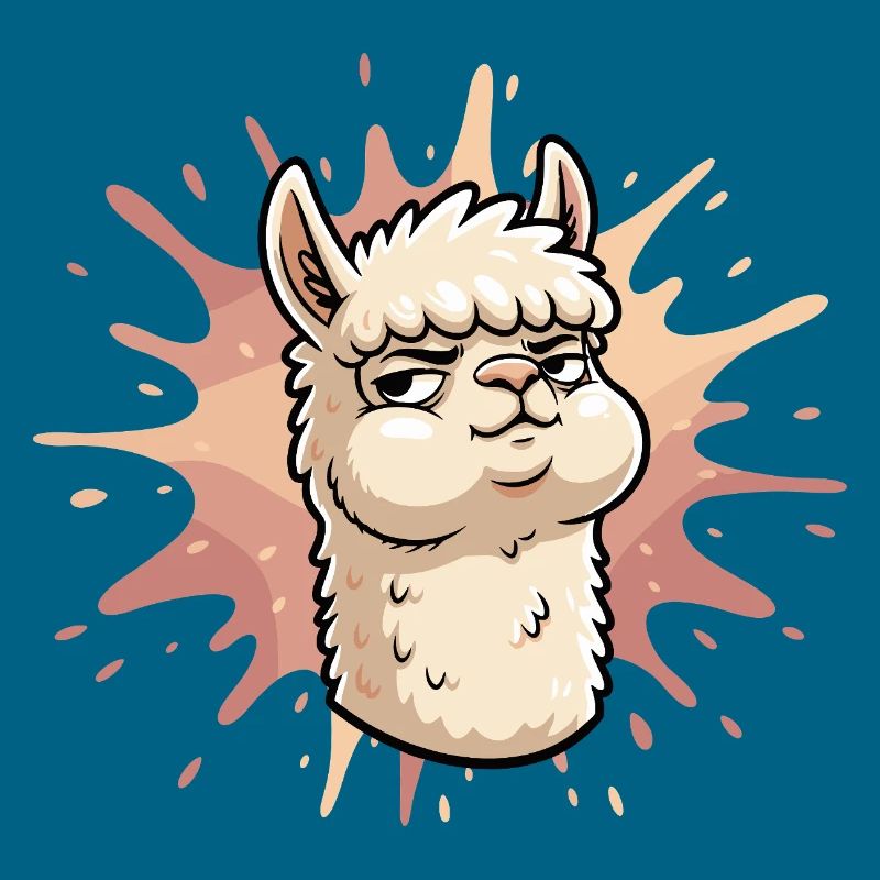 Selbstbewusste Llama Splash
