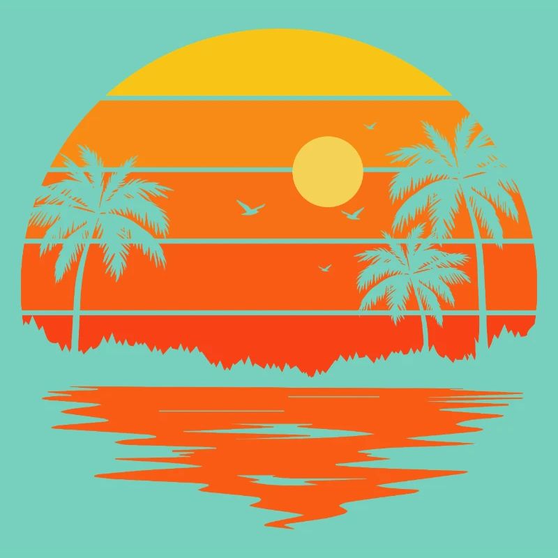 Sunset Retro Palm Tree