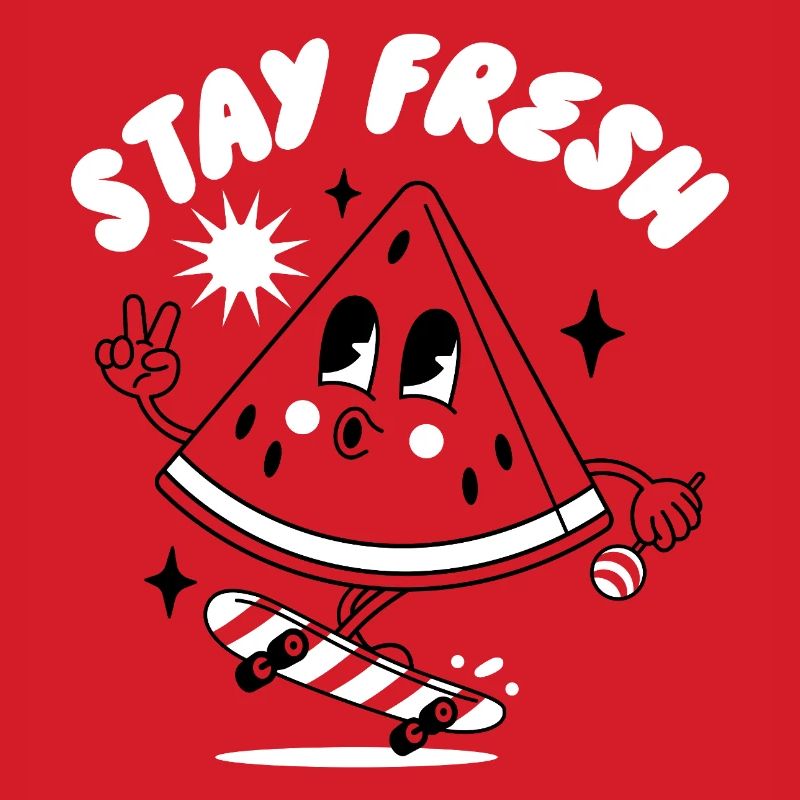Verspieltes Gesicht mit "Stay Fresh"-Botschaft