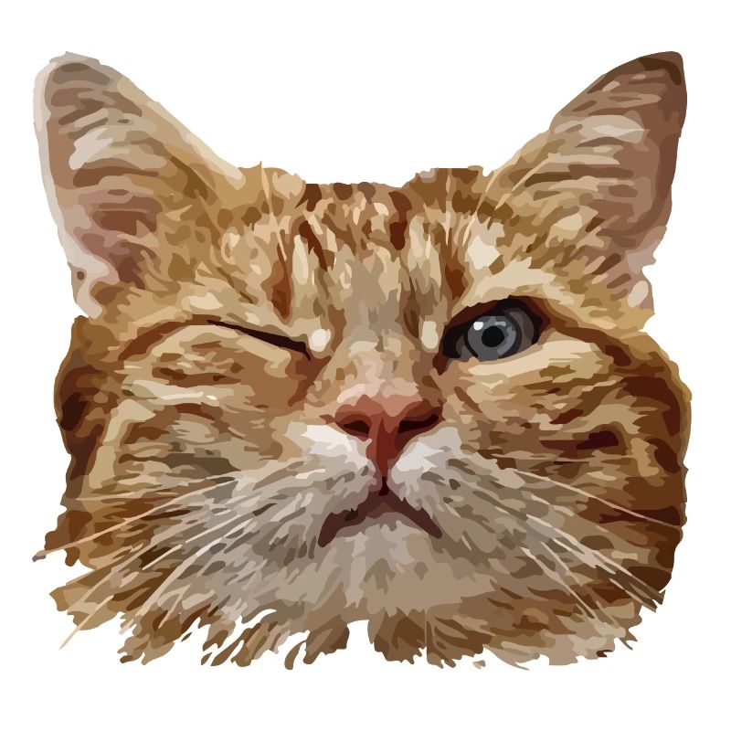 Katzenkopf mit Zwinkerauge Illustration