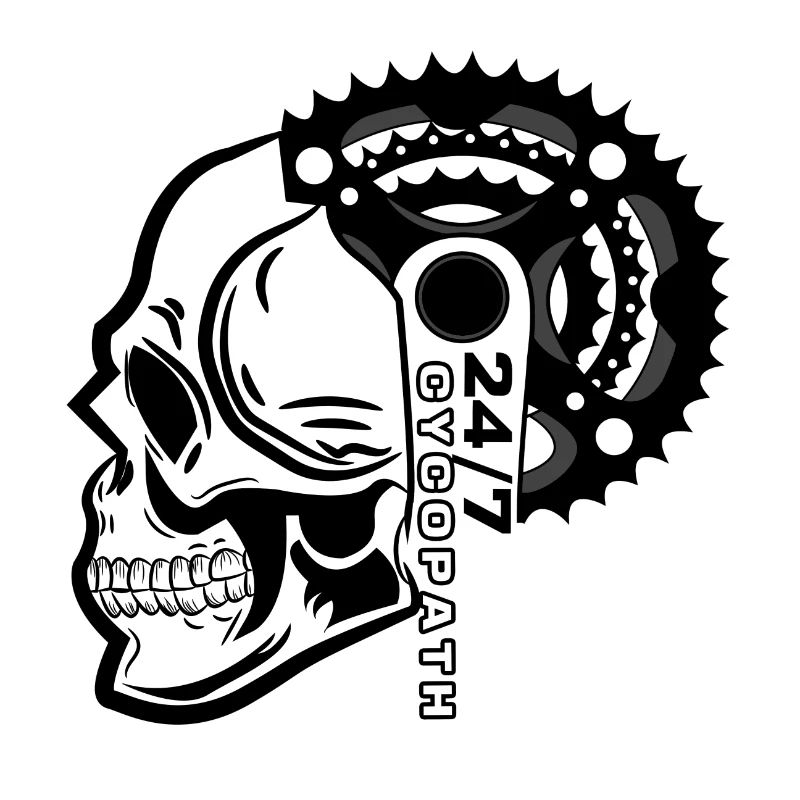 Biker Bicycle Skull Saying