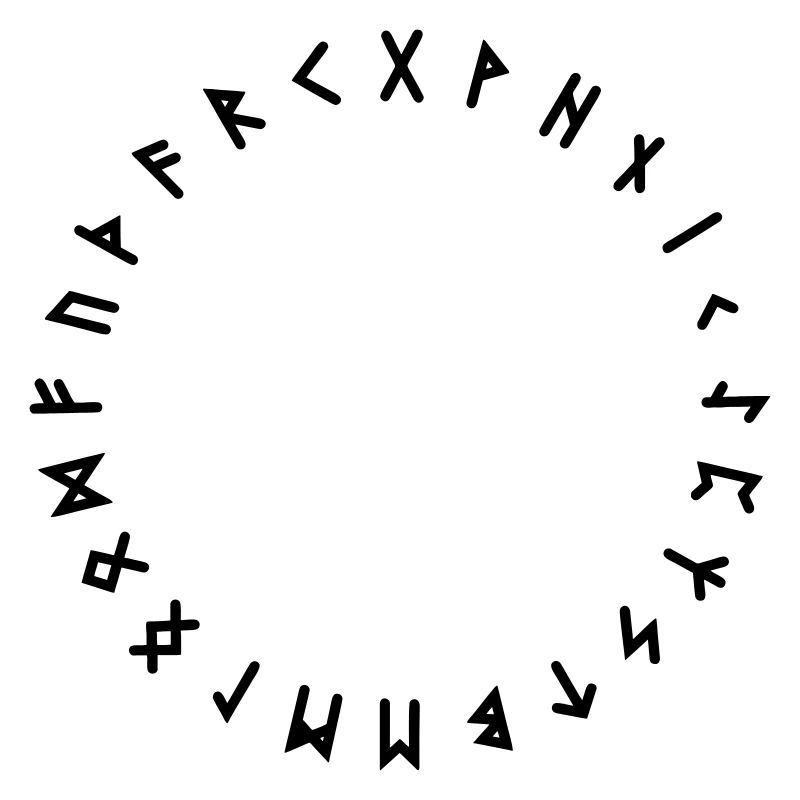 Runenalphabet im Kreis Symbole
