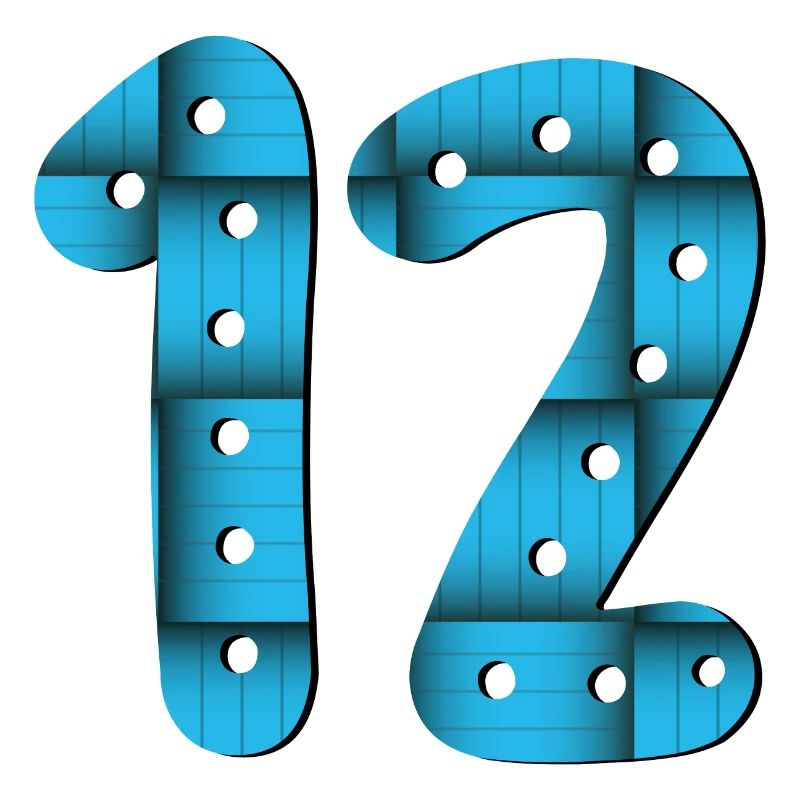 12e anniversaire - Numéro 12 - DOUZE - DOUZE ANS