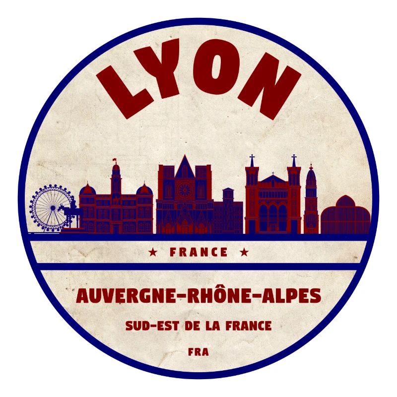 Lyon Skyline Vintage Abzeichen