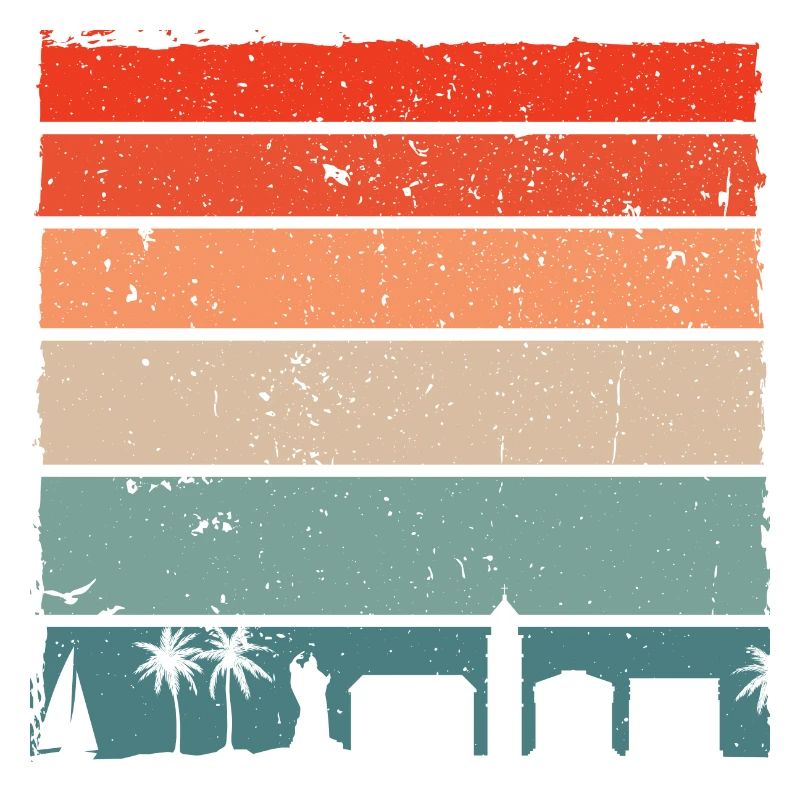 Sunset City Palms Retro Gradient